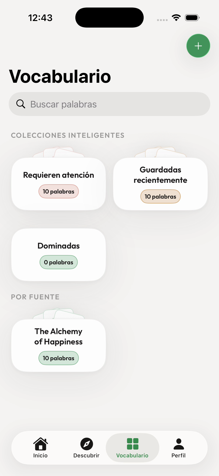 Lista de vocabulario guardado en Kalima
