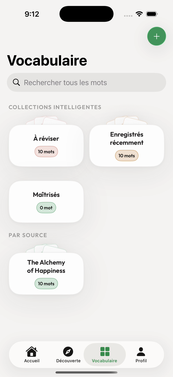 Liste du vocabulaire enregistré dans Kalima