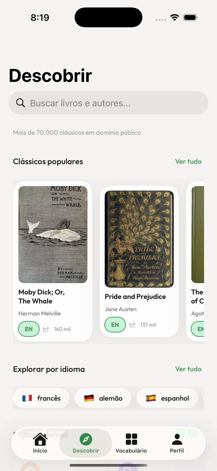 Catálogo de livros de domínio público no Descobrir do Kalima