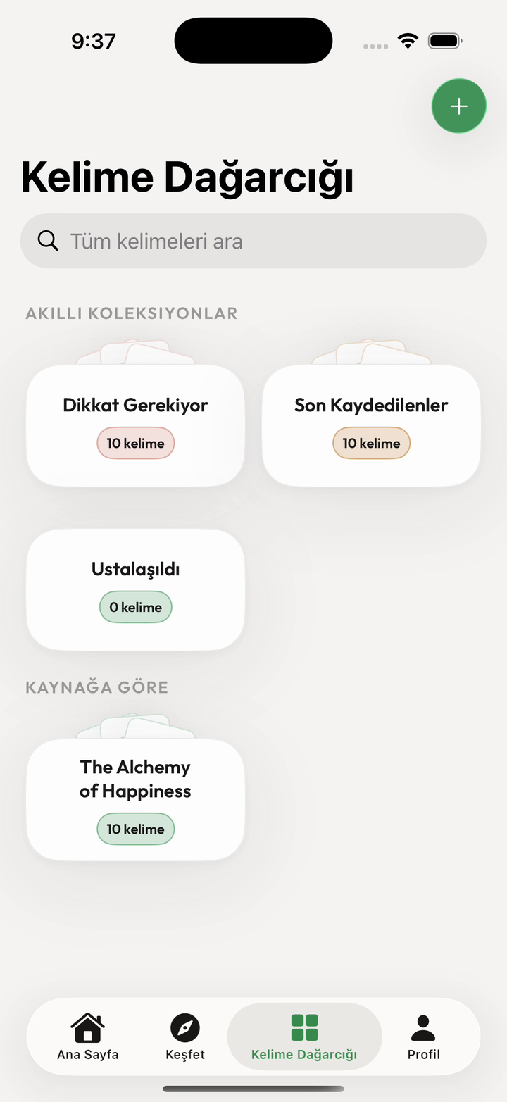 Kalima’da kaydedilen sözcükler listesi